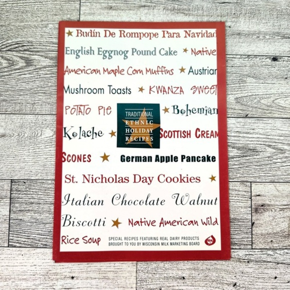 Traditional Ethnic Holiday Recipes 1998 Cookbook Booklet Wisconsin Milk Marketin